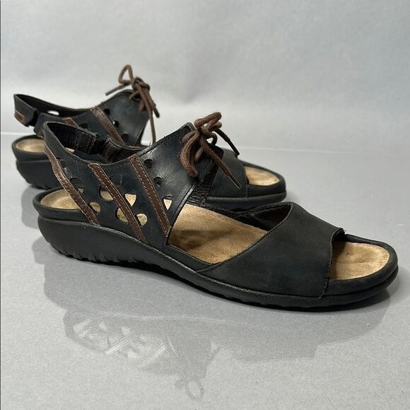 Naot Black and Brown Women's Sandals | size 39 | (1520) - Picture 1 of 12